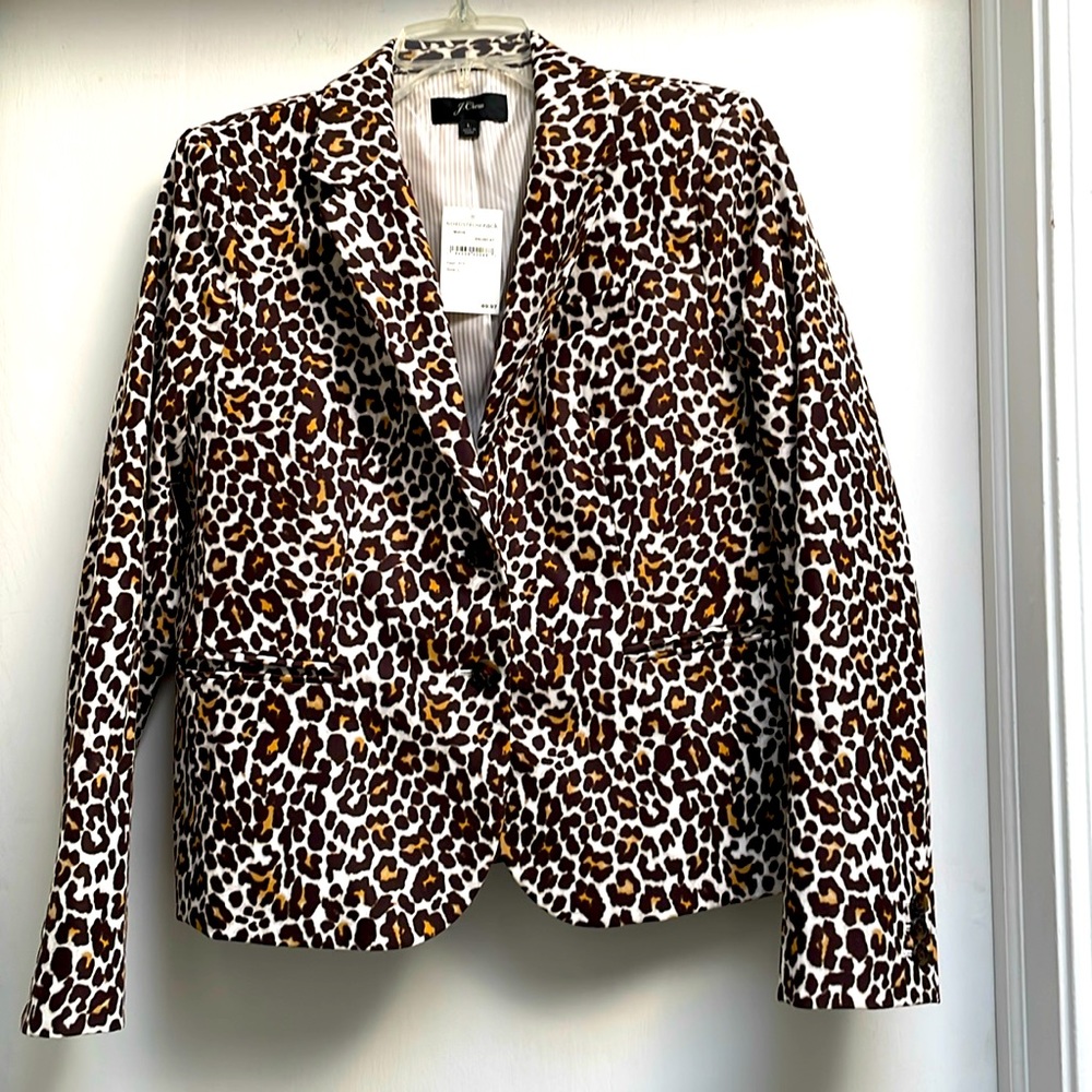 J. Crew NWT Woman’s Animal Print blazer, size, Beautiful!!